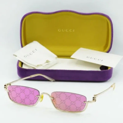 Pre-owned Gucci Gg1278s 005 Gold/violet Multi Treatment 55-19-140 Sunglasses