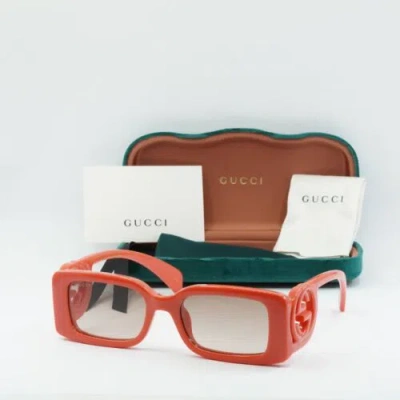 Pre-owned Gucci Gg1325s 005 Red/brown Gradient 54-19-140 Sunglasses