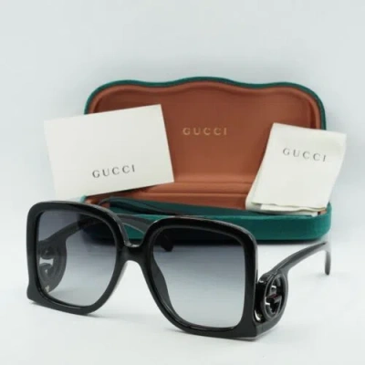 Pre-owned Gucci Gg1326s 001 Black/grey Gradient 58-19-140 Sunglasses In Gray