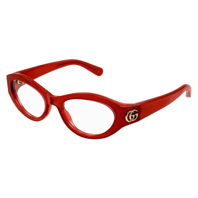 Gucci Gg1405o Transparent Mini Eyeglasses In Red