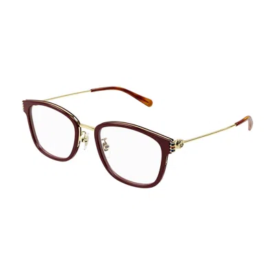 Gucci Gg1886oa Mini Clear Demo Lenses Eyeglasses In Burgundy