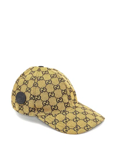 Pre-owned Gucci Gg-pattern Baseball Cap In Yellow