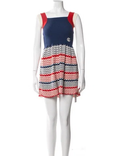 Pre-owned Gucci Kids' Girls Knit Wool Blend Dress In Blue