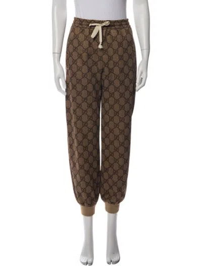 Pre-owned Gucci Graphic Print Sweatpants In Yellow
