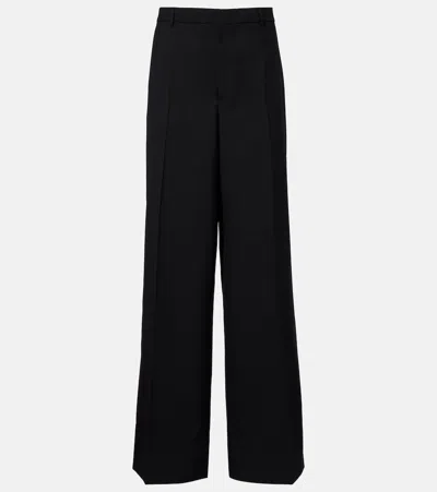 Gucci High-rise Wool Straight Pants In Black