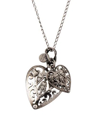 Pre-owned Gucci Hysteria Knight Heart Pendant Necklace, 28.5" In Multicolor