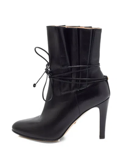 Pre-owned Gucci Indya Pleated Ankle Boots In Black