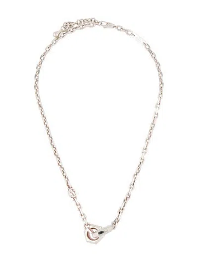 Pre-owned Gucci Interlocking G Chain Necklace, 19.5" In Multicolor