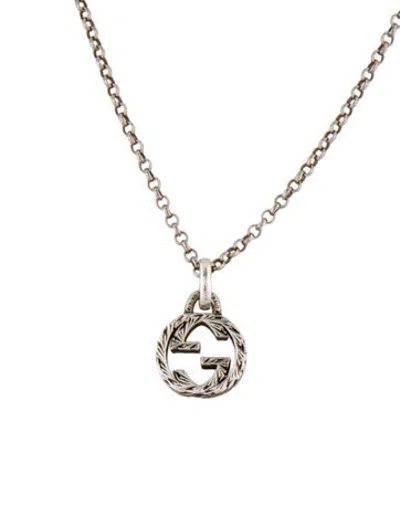 Pre-owned Gucci Interlocking G Pendant Necklace, 19.5" In Multicolor