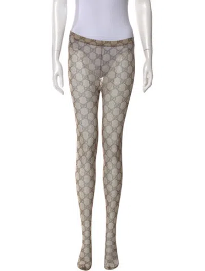 Pre-owned Gucci Interlocking G Synthetic Tights In Neutrals