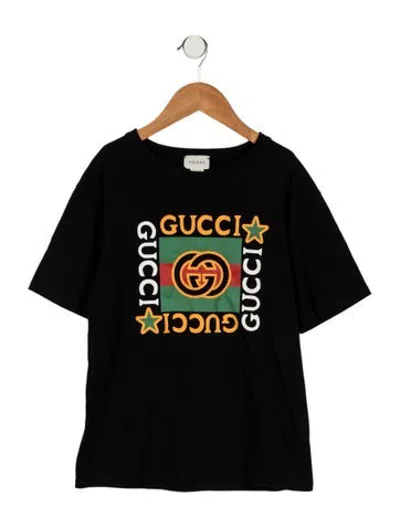 Pre-owned Gucci Kids Boys' Graphic Print T-shirt In Black