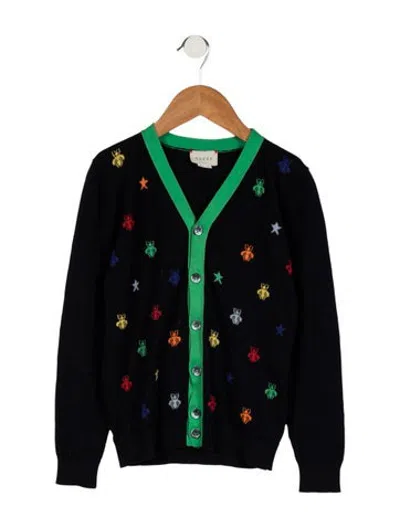 Pre-owned Gucci Kids Boys' Patterned Cardigan In Blue