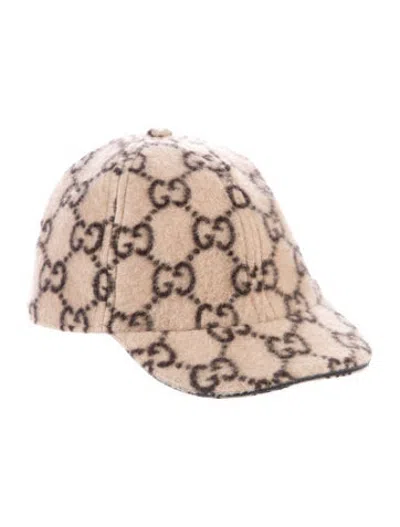 Pre-owned Gucci Kids Gg Logo Wool Baseball Cap In Brown
