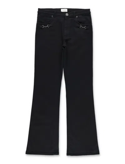 Gucci Kids Mini Horsebit Jeans With Metal Button & Rivets In Black