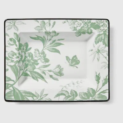 Gucci Kleine Schmuckablage Mit Herbarium-print In Green