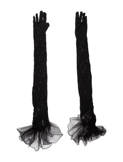 Pre-owned Gucci Lace Mesh Gloves  W/tags In Black
