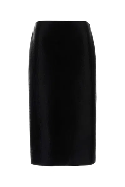 Gucci Lambskin Skirt In Blackblackblack