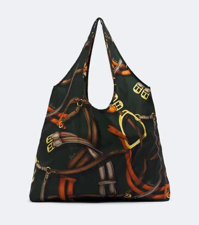 Gucci Large Printed Shopper In Green