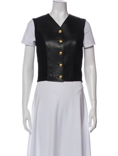 Pre-owned Gucci Leather Vest In Black