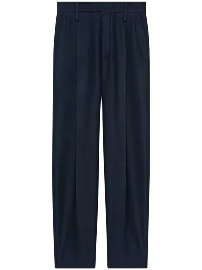 Gucci Light Cashmere Tailored Trousers In Blue