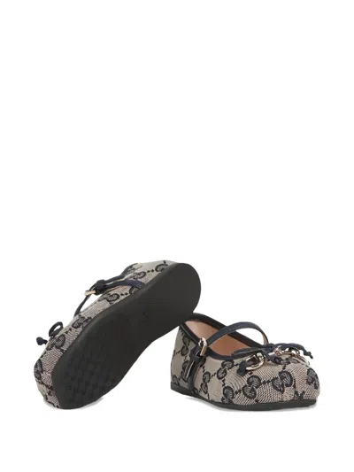 Gucci Kids' Logo-patterned Ballerinas In Multi