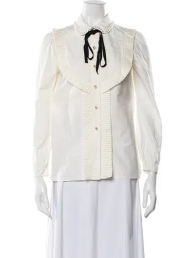 Pre-owned Gucci Long Sleeve Blouse In Neutrals