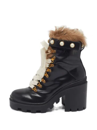 Pre-owned Gucci Magnum Ankle Boots In Black