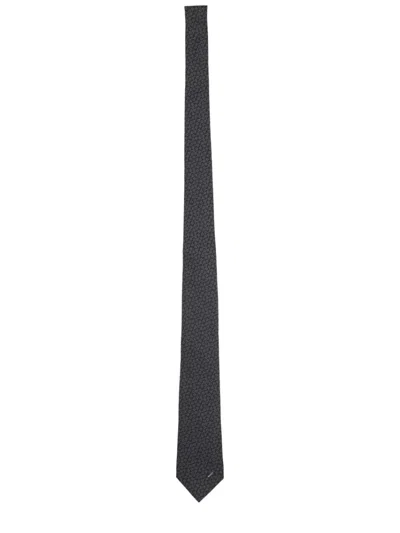 Gucci Men Black Horsebit Silk Tie