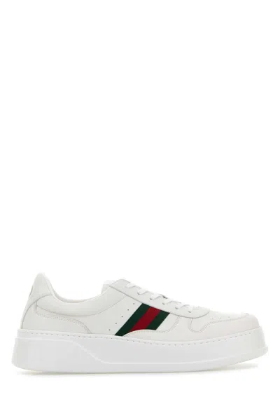 Gucci Men's Chunky Trainers In Leather In White