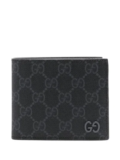 Gucci Men's Gg Monogram Bi-fold Wallet In Black
