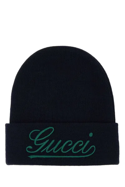 Gucci Men's Wool Beanie Hat In Blue