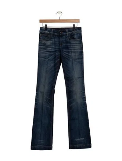 Pre-owned Gucci Mid-rise Flared Jeans In Blue