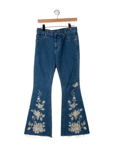 Pre-owned Gucci Mid-rise Flared Jeans In Blue