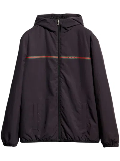 Gucci Mini Boys' Navy-style Quilted Coat In Brown