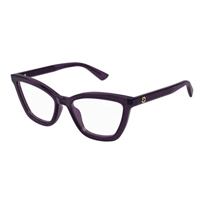 Gucci Mini Clear Demo Lens Eyeglasses In Purple