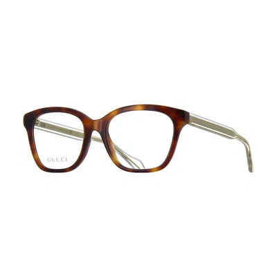Gucci Mini Havana Clear Demo Lenses Eyeglasses For Women In Brown