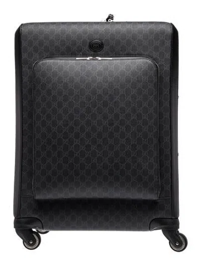 Pre-owned Gucci Monogram Suitcase In Black