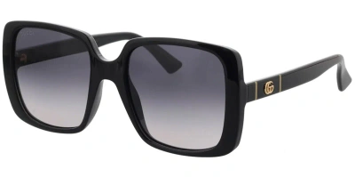 Pre-owned Gucci Original  Sunglasses Gg0632s 001 Black Frame Gray Gradient Lens 56mm