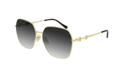 Pre-owned Gucci Original  Sunglasses Gg0882sa 001 Gold Frame Gray Gradient Lens 60mm