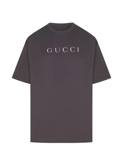 Gucci Oversized Logo-print Cotton T-shirt In Brown