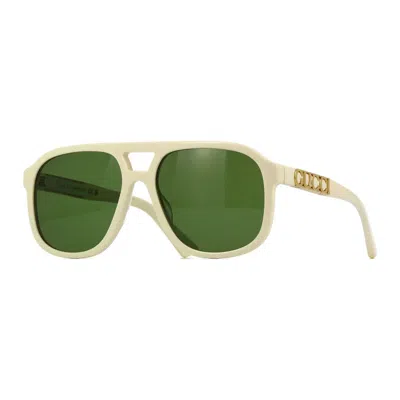 Gucci Pilot-style Sunglasses With Logo Detail In White