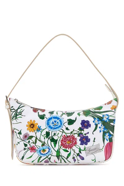 Gucci Printed Canvas Mini Lady Lunetta Shoulder Handbag In White