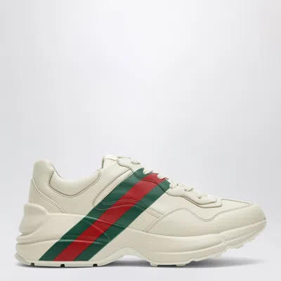 Gucci Rhyton Ivory Leather Mini Sneakers In Neutral
