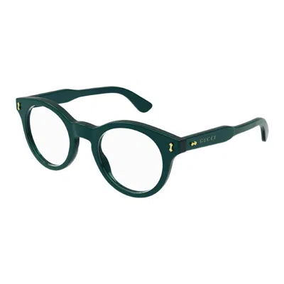Gucci Round Acetate Eyeglasses With Clear Demo Lenses In Blue
