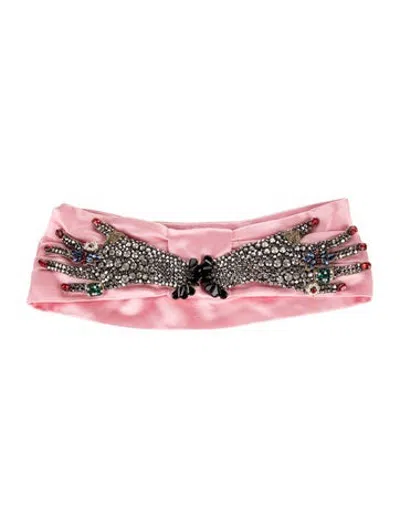 Pre-owned Gucci Satin Headband In Pink