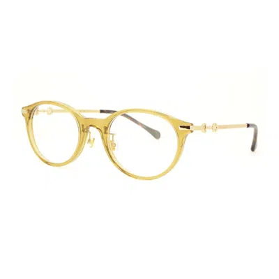 Gucci Shiny Finish Eyeglasses With Clear Demo Lenses In Yellow