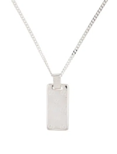 Pre-owned Gucci Signature Pendant Tag Necklace, 21.5" In Multicolor