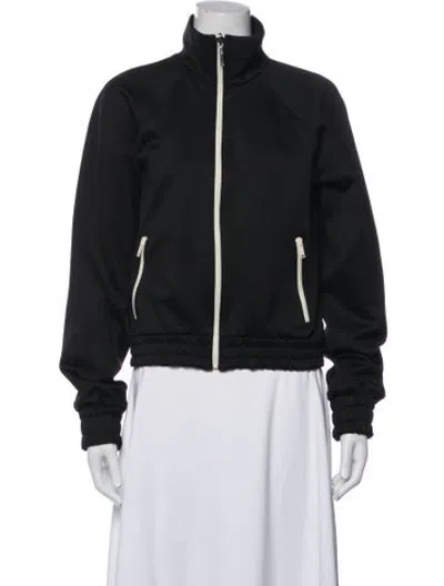 Pre-owned Gucci Silk Bomber Jacket In Black