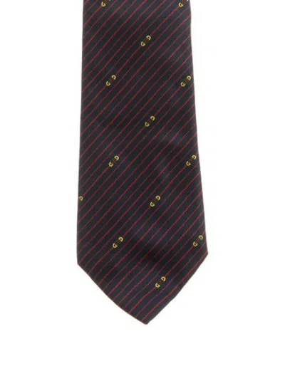 Pre-owned Gucci Silk Patterned Tie In Burgundy