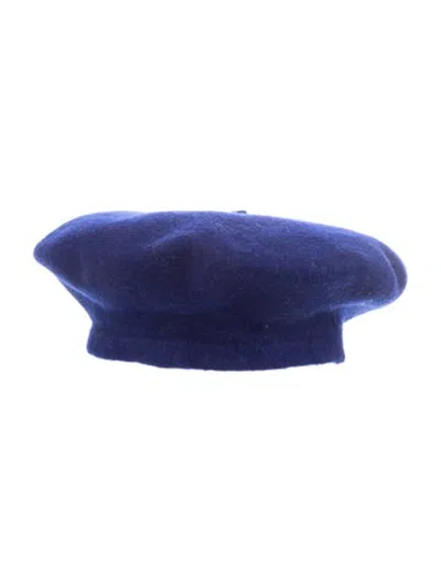 Pre-owned Gucci Solid Wool Beret In Blue